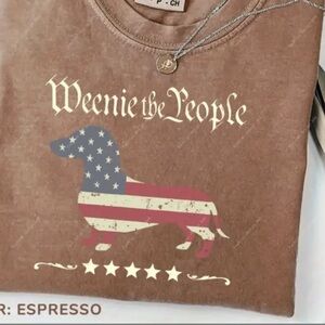 NEW Stonewashed Patriotic Dachshund Graphic Tee